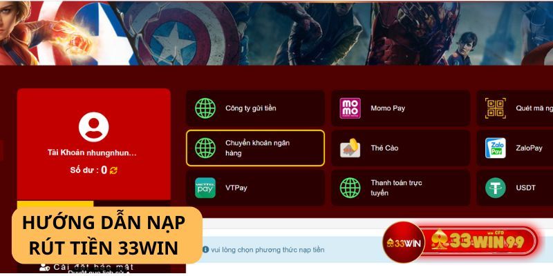 33Win99: Nhà cái duy nhất nạp rút trong vòng 2 phút